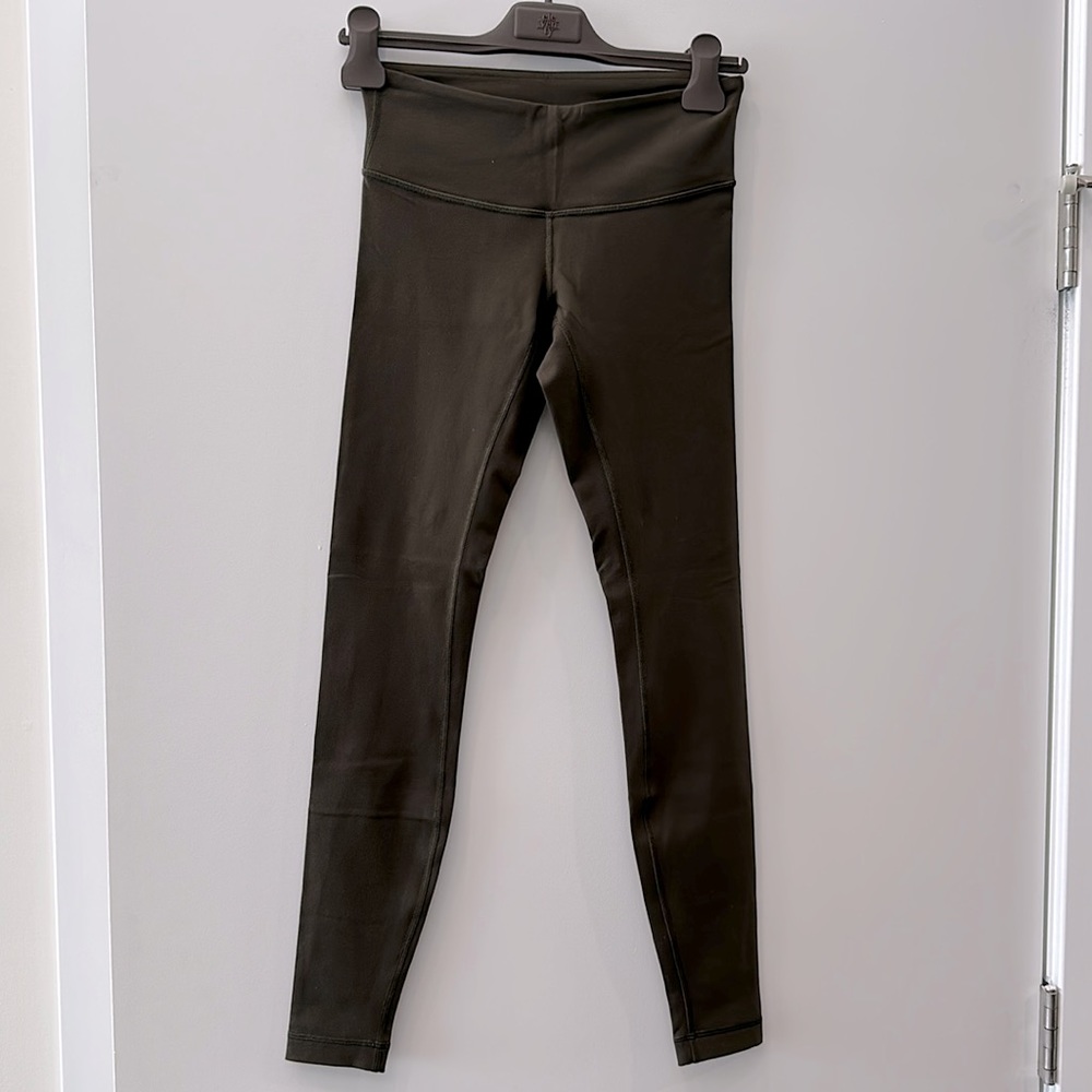 LULULEMON OLIVE GREEN LEGGINGS Size 4